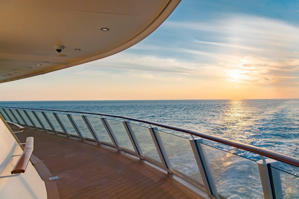 view of the open sea from cruise ship deck